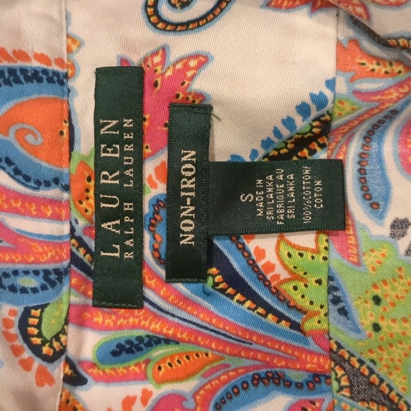 Lauren Ralph Lauren Paisley Button Down Shirt Size Small - Picture 2 of 4